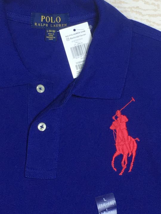 Áo thun polo nam Polo Ralph Lauren cotton cổ bẻ ngắn tay màu xanh dương size  L hàng mỹ chính hãng - Shop Đồ Hiệu Mỹ