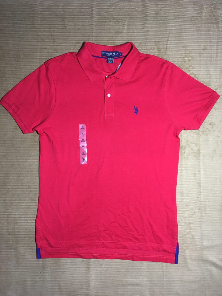 Áo thun polo nam . Polo Assn slim fit cotton cổ bẻ ngắn tay màu đỏ size  M chính hãng hàng mỹ - Shop Đồ Hiệu Mỹ