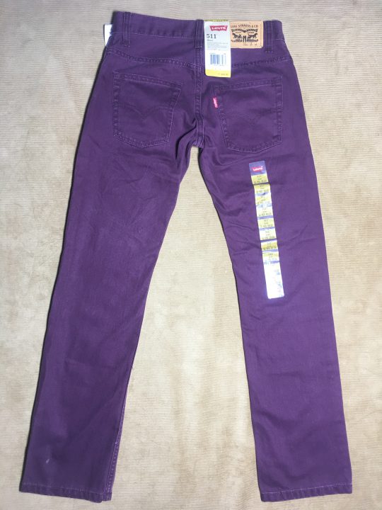 Quần jeans dài cotton nữ đáy ngắn ống đứng hiệu 511 Levi's slim fit màu mận  size 10-12-14 chính hãng - Shop Đồ Hiệu Mỹ