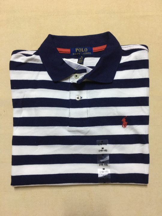 Áo thun bé trai 8-10 tuổi tay ngắn cổ bẻ cotton sọc ngang trắng đen hiệu Polo  Ralph Lauren size M hàng xách tay mỹ - Shop Đồ Hiệu Mỹ