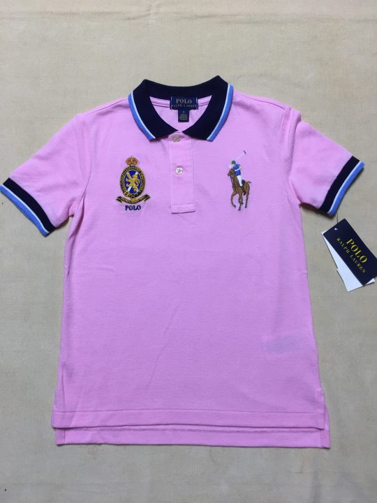 Áo thun bé trai 4-5 tuổi tay ngắn cổ bẻ cotton màu hồng hiệu Polo Ralph  Lauren size 5 hàng xách tay mỹ - Shop Đồ Hiệu Mỹ