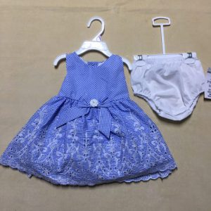 Đầm-xòe-công-chúa-bé-gái-cotton-không-tay-thắt-nơ-eo-1-1.5-tuổi-màu-xanh-hiệu-Rare-Editions-hàng-xách-tay-mỹ-1