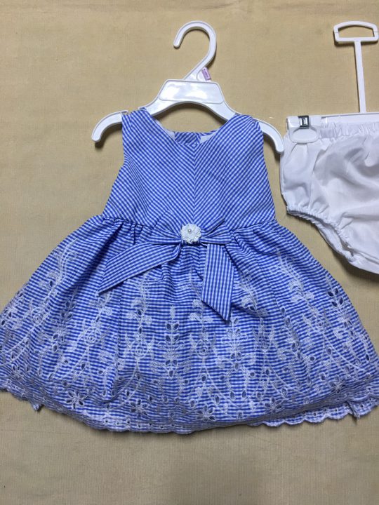 Đầm-xòe-công-chúa-bé-gái-cotton-không-tay-thắt-nơ-eo-1-1.5-tuổi-màu-xanh-hiệu-Rare-Editions-hàng-xách-tay-mỹ