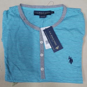 Ao-thun-nam-co-tron-cotton-tay-ngan-mau-xanh-soc-ngang-hieu-U.S.-Polo-Assn-size-M-chinh-hang-hang-my